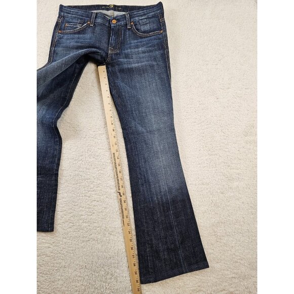 7 For All Mankind Jeans A Pocket Women's 29 Flared Wide Leg Medium Wash Boho - Picture 5 of 16